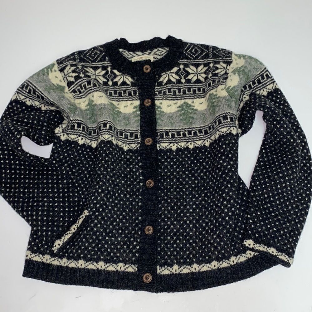 Vintage SJB Nordic Wool Cottage Core Cardigan Fisherman Core size M‎